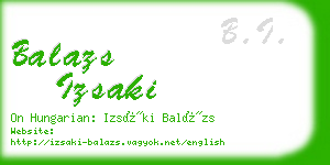 balazs izsaki business card